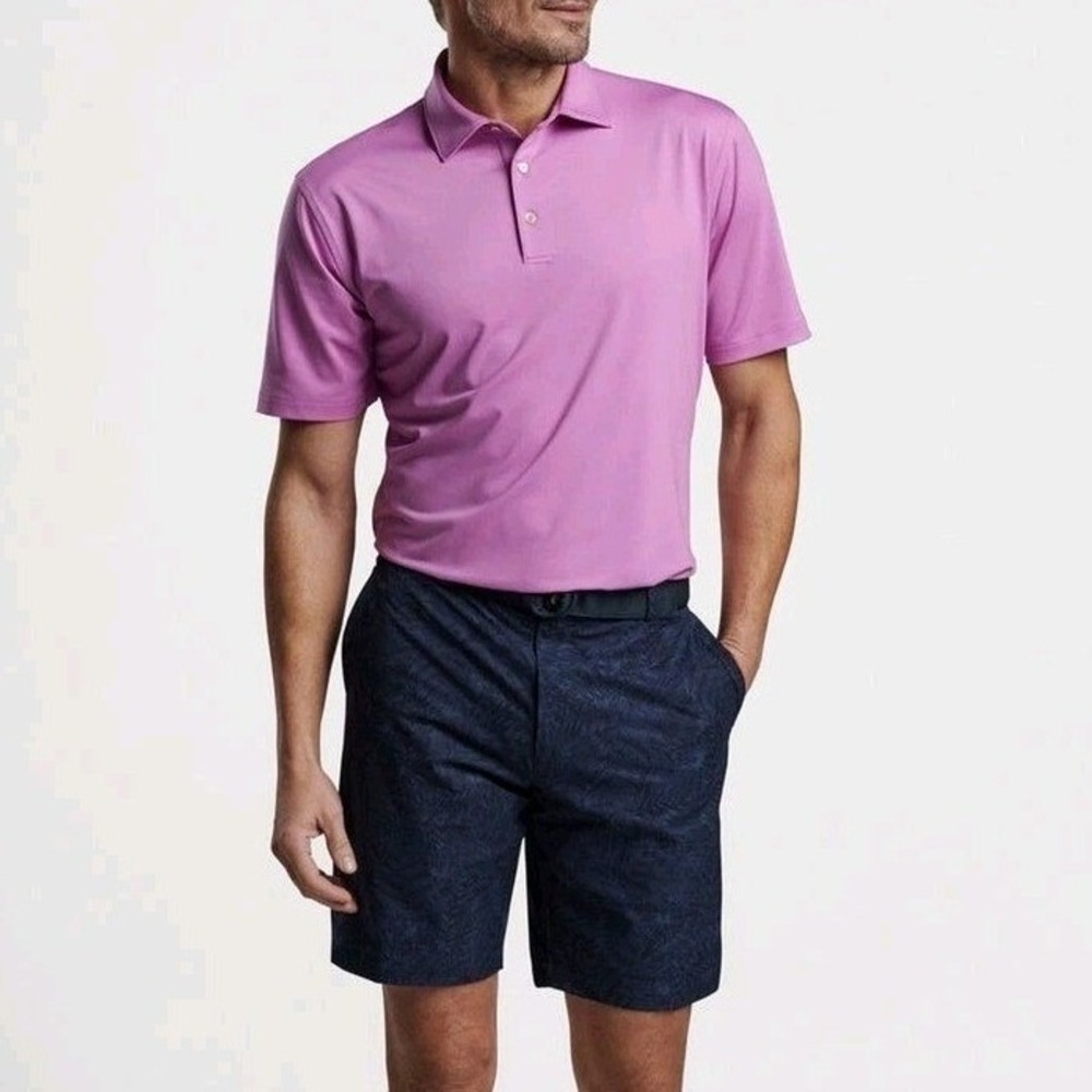 Peter Millar Summer Comfort Polo Shirt Mens Oleander Purple L FLAW